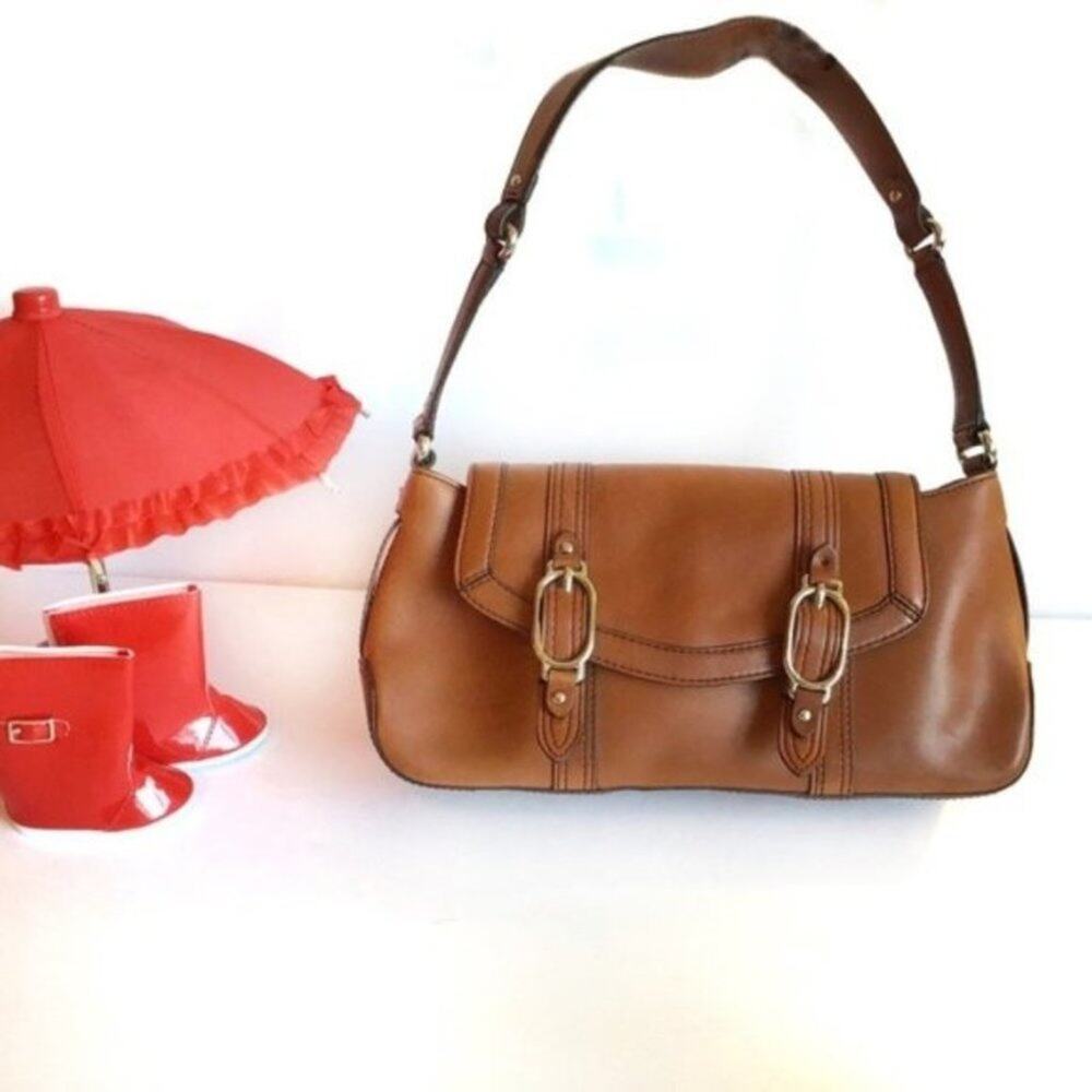 Cole Haan Trinity F04 Satchel Brown Silver Trim